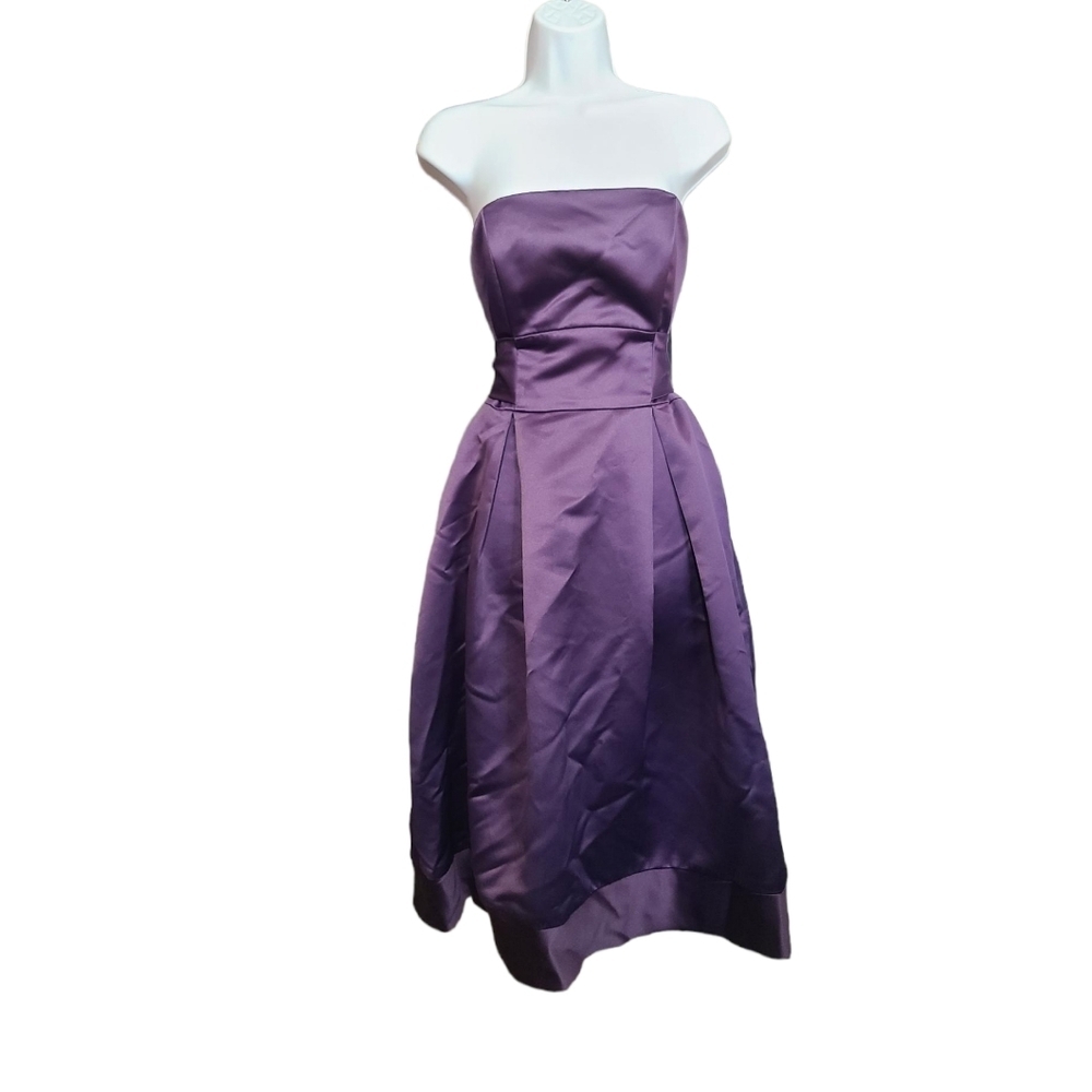 ALFRED SUNG concord strapless satin gown 8